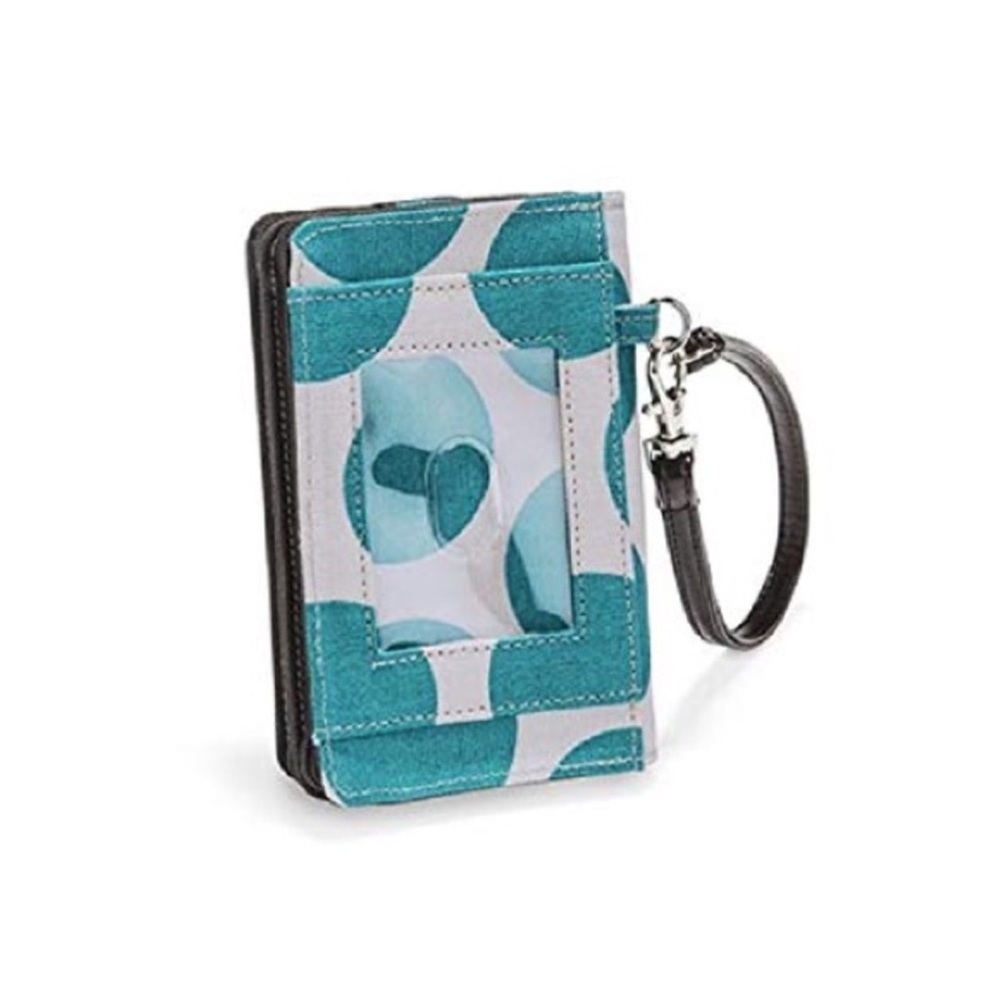Thirty-One Every-Day Wristlet in Teal Mod Dot